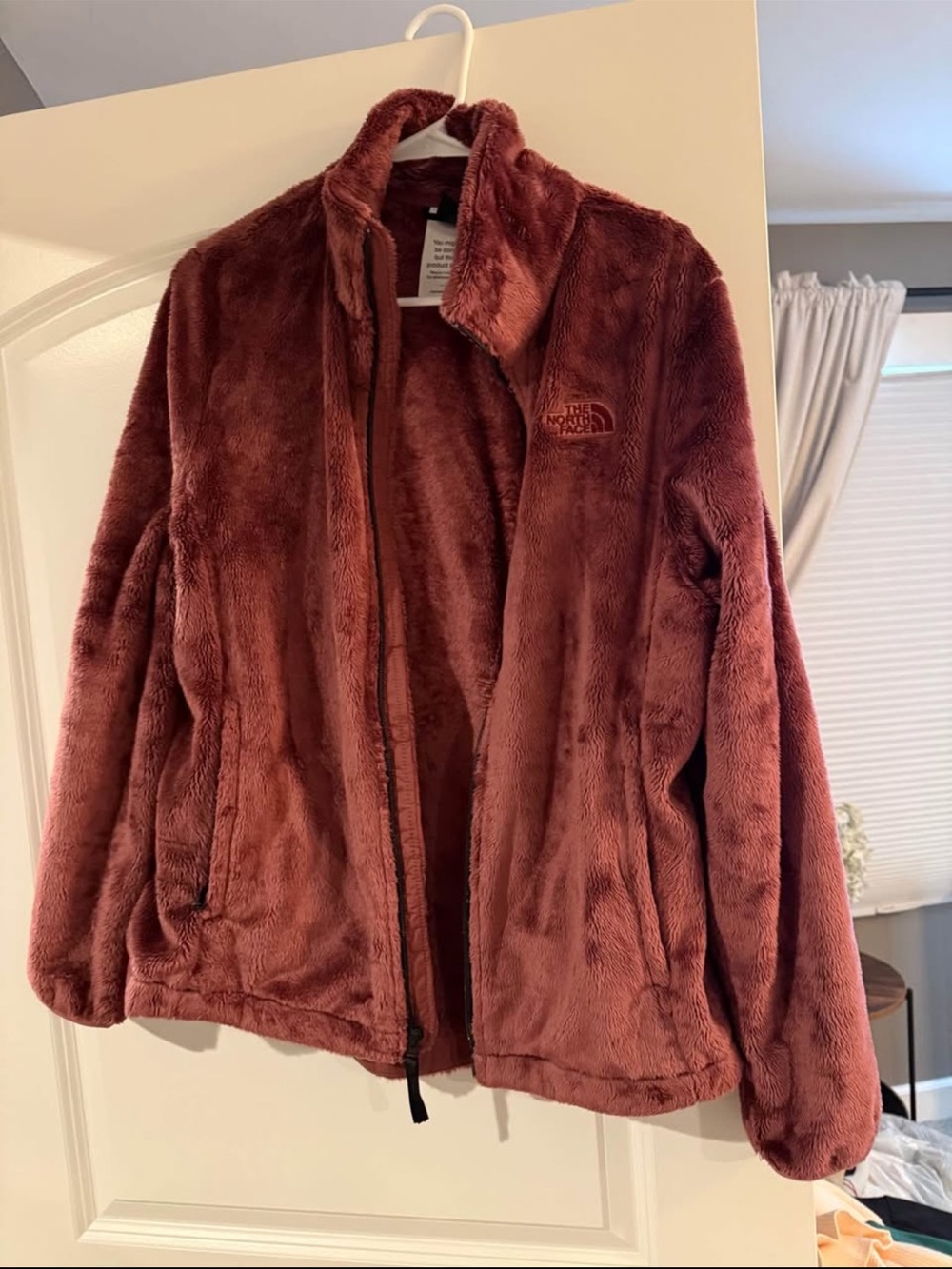 The North Face Women's Plush Full-Zip Teddy Jacket in Rust